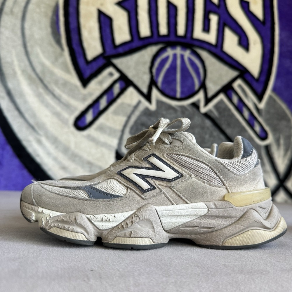 Size 3Y - New Balance 9060 Shoes Kids Suede Mesh PC9060EB Sneakers Gray Beige